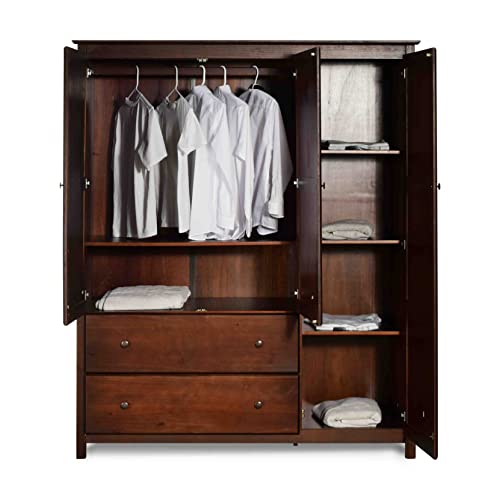 Grainwoodfurnitureshaker3doorwardrobesolidwoodwithcherryfinish  Urban Country Home Decor Grain wood furniture shaker 3 door wardrobe solid wood with cherry finish  urban country home decor