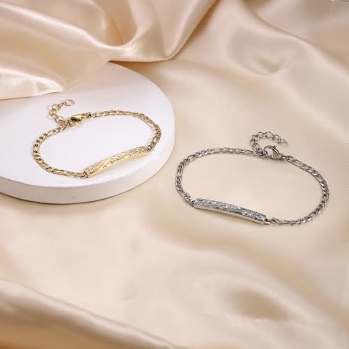 14K Gold Plated Hawaiian Bracelet by Austaras - Shiny Stainless Steel Hawaiian Jewelry with Adjustable Chain and Hawaiian Surfer Style Hibiscus Flower Charm2