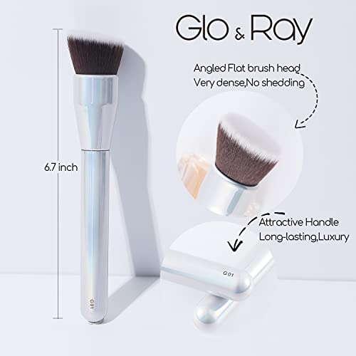 Kabuki Brush,Angled Flat Top Kabuki Foundation Brush Premium Kabuki Makeup Brushes For Liquid Cream Powder Foundation Blending Buffing,Face Contour Brush #TOP4