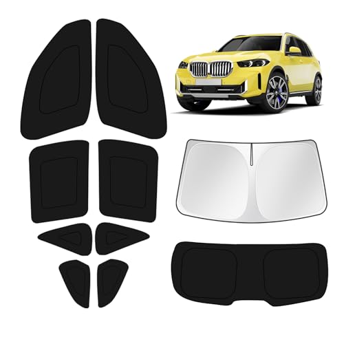 Image of KUST Car Window Shades for BMW X5 2013-2016 2017 2018 Windshield Sun Shade Side Window Cover UV Block Privacy Protection Accessories for Camping Blackout Rear Back Full Set 10PCS
