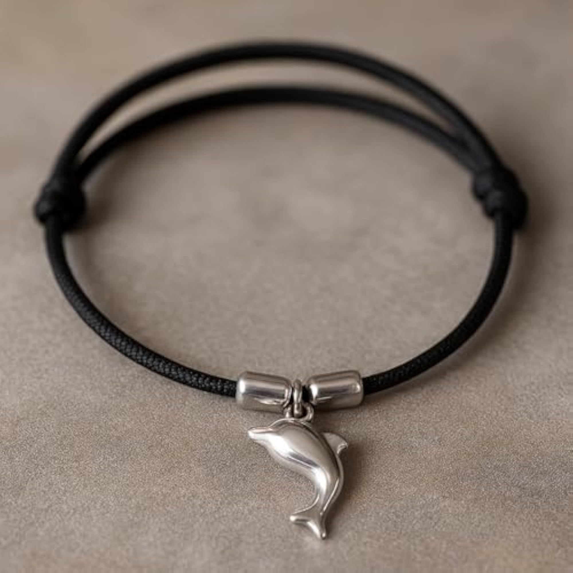 Women's Sterling Silver Anklet with Fish & Dolphin Motif