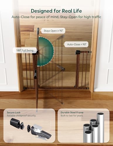 Image of Babelio 26-40 in Pressure Mounted Baby Gate for Stairs, PressGuard Dog Gate