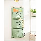 OPOO Fabric Wall Door Closet Hanging Storage Bag Small Cotton Hanging Pocket Door Hanging Organizer