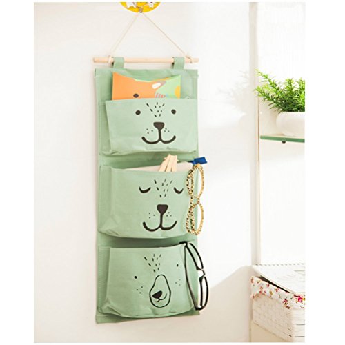 Opoo Fabric Wall Door Closet Hanging Storage Bag Small Cotton Hanging Pocket Door Hanging Organizer 3 Pockets #TOP4