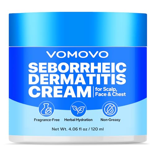 Vomovo Seborrheic Dermatitis Cream (4.1 Fl Oz), Itch Cream for Flaky, Dry Scalp, Itchy Skin, Eczema Creams for Soothing Relief and Dermatitis Relief, Face, Body & Scalp Moisturizer for Women & Men
