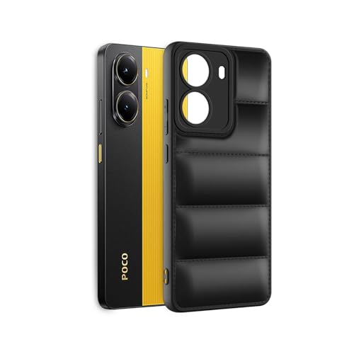 Image of Amazon Brand - Solimo Puffer Case Camera Protection Soft Back Cover for Poco X7 Pro 5G - Black