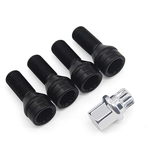 Set Di 4 Bulloni E Dadi Antifurto Per Ruote M14 X 1,25 Neri - Foto 14