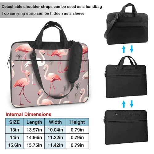 Pink flamingo pattern Laptop Tote Bag for Men Women Laptop Sleeve Shoulder Briefcase Messenger Computer Bag2