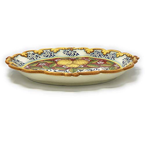 CERAMICHE D'ARTE PARRINI - Italian Ceramic Serving Tray Bowl Plate Art Pottery Hand Painted Lemons Made in ITALY Tuscan - Image 3