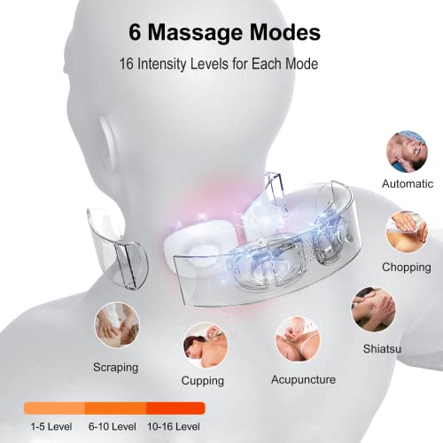 Alkai Intelligent Neck Massager With Heat - Cordless Neck Massager For Pain Relief With App Control Electric Pulse Providing Pain Relief, 6 Massage Modes 16 Levels For Neck Relax Massage #TOP3