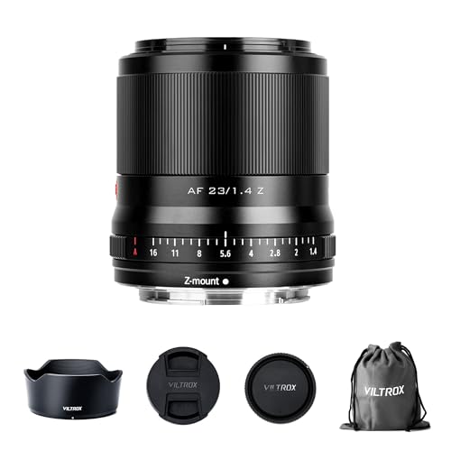 VILTROX 23mm F1.4 Z Lens for Nikon Z Mount, 23mm f/1.4 Auto Focus Wide Angle Large Aperture APS-C Prime Lens Compatible with Nikon Z-Mount Cameras Z5 Z50 Z50II Z6 Z6II Z6III Z7 Z7II Z8 Z9 Zfc