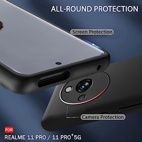 Image of TheGiftKart Sleek Back Cover Case for Realme 11 Pro / 11 Pro Plus 5G | Slim Fit Protective Design | Camera Protection Bump | Ultra Matte Soft Silicon Back Cover for Realme 11 Pro /Pro Plus (Black)