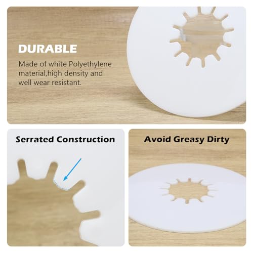 Image of 5th Wheel Lube Plate 10 inch White (2-Pack) - No Grease RV Hitch Disc, Heavy Duty Polyethylene Kingpin Pads, Fits Standard 2-7 /8 inch Pin, Keep 1 Spare for Backup, Easy Install