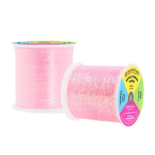 Mandala Crafts Conjunto de fios de bordado metálicos – Linha metálica dourada para máquina de costur