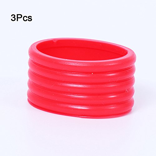 Behavetw Tennis Grip Bague élastique Protector Surgrip 3 Pcs Fix Bague Absorbant Extensible, Red