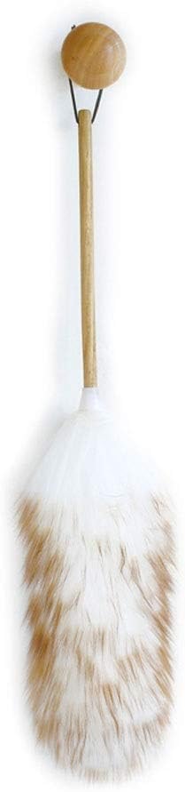 Duster, Set Feather Duster Lambswool Duster with Solid Wooden Handle, Flexible, Good Grips, Anti-Static, Feather Duster for Domestic and Professional Cleaning Handle Dusters(Size:B), Red