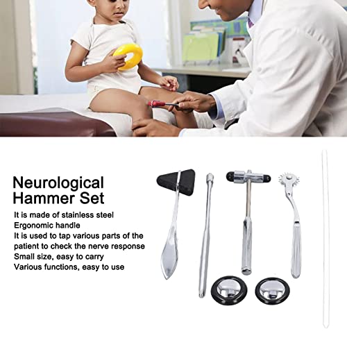 Ensemble de 5 Marteaux Neurologiques Professionnels en Acier Inoxydable pour Examen des Réflexes
