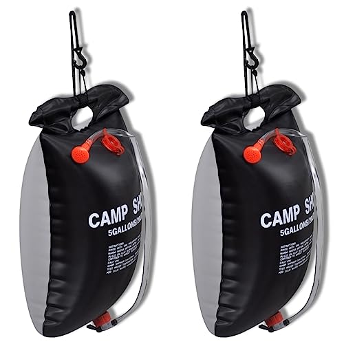 UJCHVHN Home Garden,Camp Shower Solar Shower Outdoor Bath 20 L 2 pcs