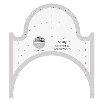 Creative Grids Shelly Quilting Tool CGRQTA8 - Made in USA Non-Slip Acrylic Ruler for Free-Motion Quilt and Patchwork