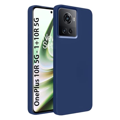 Image of LIRAMARK Liquid Silicone Soft Back Cover Case for OnePlus 10R 5G / 1+10R 5G (Midnight Blue)