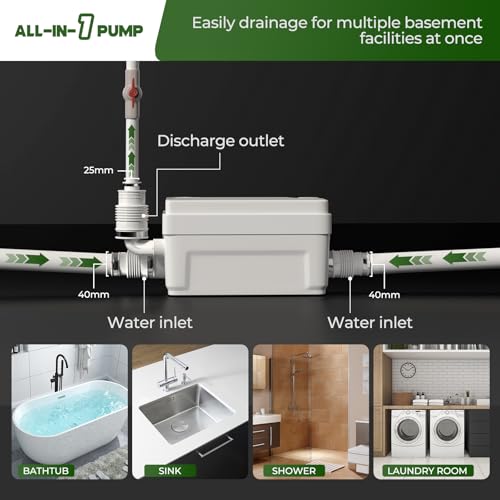 Pompe d'égout macérateur 400W silencieuse levage de tête 6m
