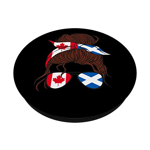 Canada and Scotland Mix Half Canadian half Scottish PopSockets Swappable PopGrip, Black - Image 2