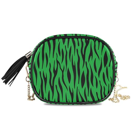 Sac à bandoulière zèbre en similicuir pour jeune fille | Petit sac à chaîne tendance multicolore