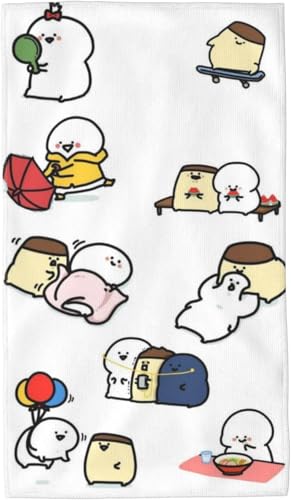 お文具といっしょ (3) フェイスタオル 速乾 吸水 大きめ ふわふわ 柔らかい 毛長 厚手 柔らか 耐久性 家庭用/出張/ギフト かわいい キャラクター グッズ 40x70cm
