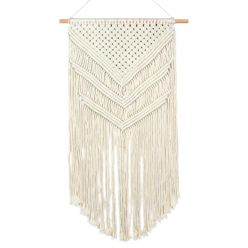 JONKASIPA Macrame Woven Wall Hanging, Bohemian Wall Decor, Handmade Woven