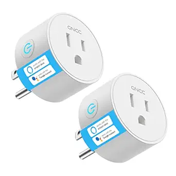 GNCC Smart Plug,Smart Home Wi-Fi Outlet Compatible with Alexa Google Assistant for Voice Control, Remote Control, Timer, Mini Smart Outlet WiFi Socket, No Hub Required, Only WiFi 2.4G (2-Pack) White