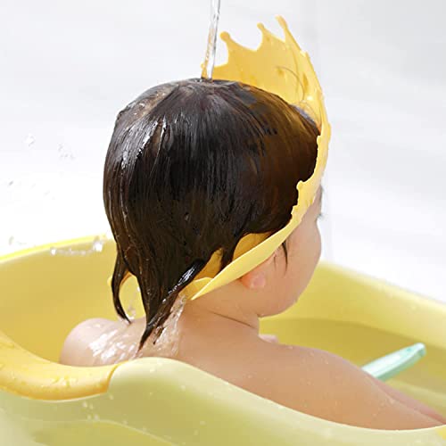 Tonhpxh Baby Shower Cap Shampoo Hat Shower Sun Hat Soft Adjustable Head Protection Shampoo Hat Kids Baby Toddler Girls Shampoo Guard Shower Accessories Protect Baby Eye Ears (Yellow) #TOP2