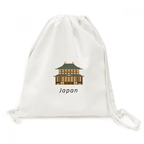 Sac de sport en toile motif temple japonais culturel à cordon