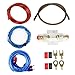 HBU 12 Gauge Amplifier Wiring Kit - 12 AWG Car Audio Complete Amp Install Kit with RCA Interconnect Cables & 60A AGU Inline Fuse - Truck, Boat, Trailer Radio Circuit Protection