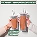 Kensal Home Reusable Iced Coffee Cup (24 Oz/Venti), Leak Proof and Double Wall Insulated Iced Coffee Tumbler, Come with Reusable Plastic and Metal Straws and Straw Cleaner - White