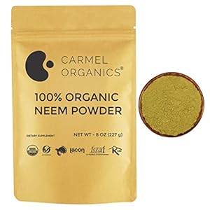 CARMEL ORGANICS Organic Neem Leaves Powder | 8 Oz or 0.5 Lb | USDA Certified | Non GMO