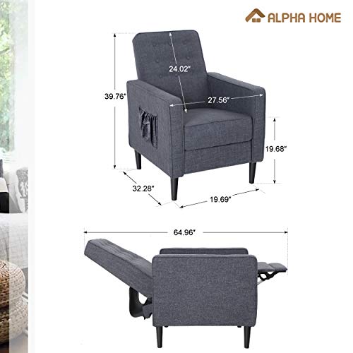 Sillón reclinable tapizado gris ajustable miniatura 2