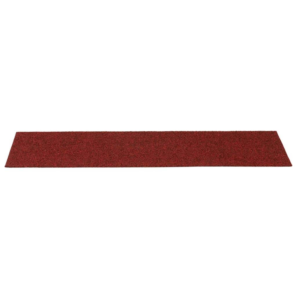 Samoprzylepne maty na schody, wygłuszające, ochrona podłogi, do przedpokoju, wejścia, 30 sztuk, 76 x 20 cm, bordowe, czerwone