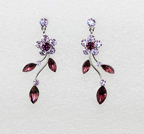 Image of Faship Gorgeous Rhinestone Crystal Floral Necklace Earrings Set