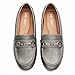 COOL COSER C Women's Casual Comfort Loafers Slip on Flat Shoes Women's Penny Loafers with Arch Support Women Dressy Moccasins (Gunmetal PU,8)