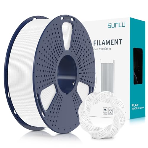 SUNLU Filament PLA+ 1,75 mm, filament PLA Plus pour imprimante 3D, plus rÃ©sistant, Neatly Wound, 1 kg de filament PLA+ pour impression 3D, prÃ©cision dimensionnelle +/- 0,02 mm, blanc