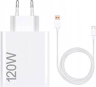 Xiaomi 120 W HyperCharge Combo (Type-A) - Chargeur de 120 W, Port USB, câble USB-C, Identification Intelligente des appareils, Blanc (Version ES)