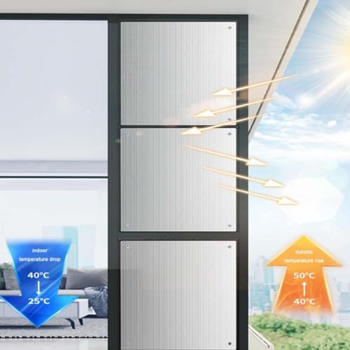 Aluminiowa folia izolacyjna, 100% zaciemniająca, odblask ciepła, bez kleju, ochrona prywatności, do pokoju słonecznego, mieszkania, biura, samochodu, okna, na balkon (80 cm x 100 cm)
