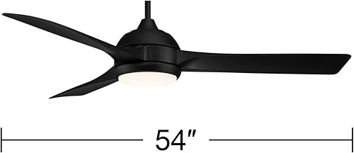 Miniatura 4 de Casa Vieja Expdite - Ventilador de techo industrial moderno de 3 aspas para interiores y exteriores con luz LED, control remoto negro, marrón,