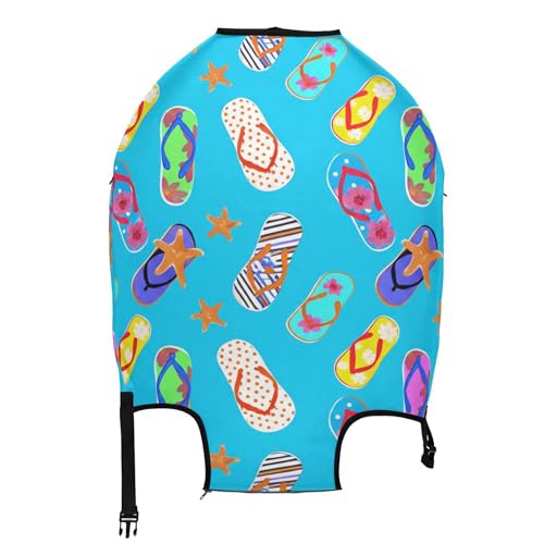 Luggage Protector Custom Suitcase Covers Personalized Colorful Travel Accessories Suitcase Sleeve Colorful Flip Flops Polka Dots, XL, Fits 29-32 Inch Case2