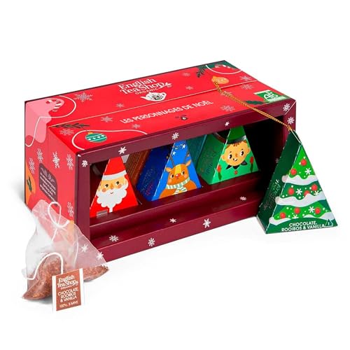 English Tea Shop - Coffret thés et tisanes de Noël biologique en forme de personnages pour décorer votre sapin -...