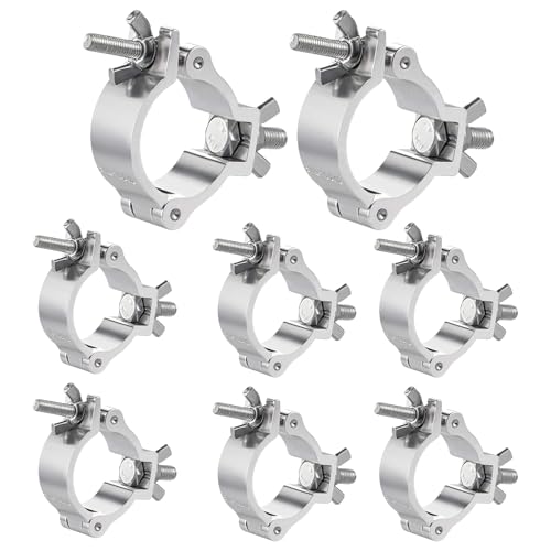 8 pinzas de travesaño, 48-52 mm, abrazadera de iluminación de escenario, receptor de truss, abrazaderas transversales, 100 kg de capacidad de carga para luces de escenario móviles y faros, color
