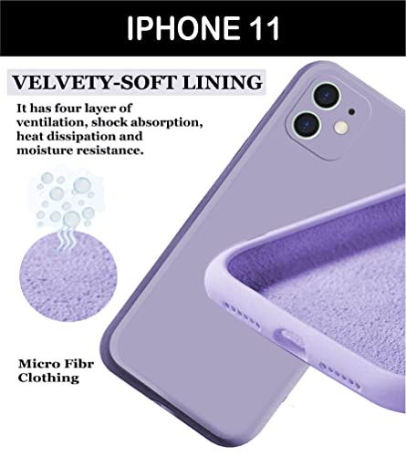 Image of A rtistque Liquid TPU Silicone Matte Shockproof Flexible with Camera Protection Soft Back Cover Case for iPhone 11 - Purple