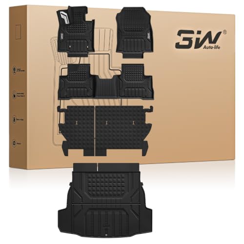 Image of 3W Floor Mats for Toyota RAV4 Hybrid 2026, TPE All-Weather Custom Fit