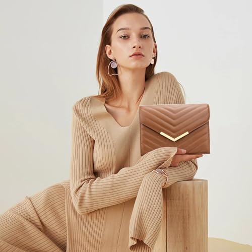 Image of KKXIU Women Formal Vegan Leather Evening Envelope Clutch Purses and Handbags for Party Wedding Prom Bridal