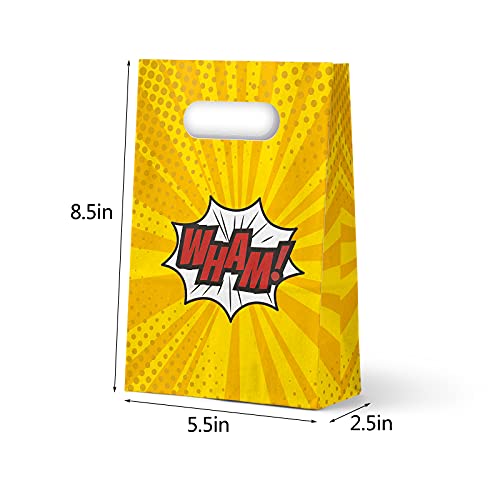Kalefo 24 Pack Superhero Party Supplies Treat Bags Kids Birthday Party Recyclable Cookie Candy Paper Favor Bags #TOP1